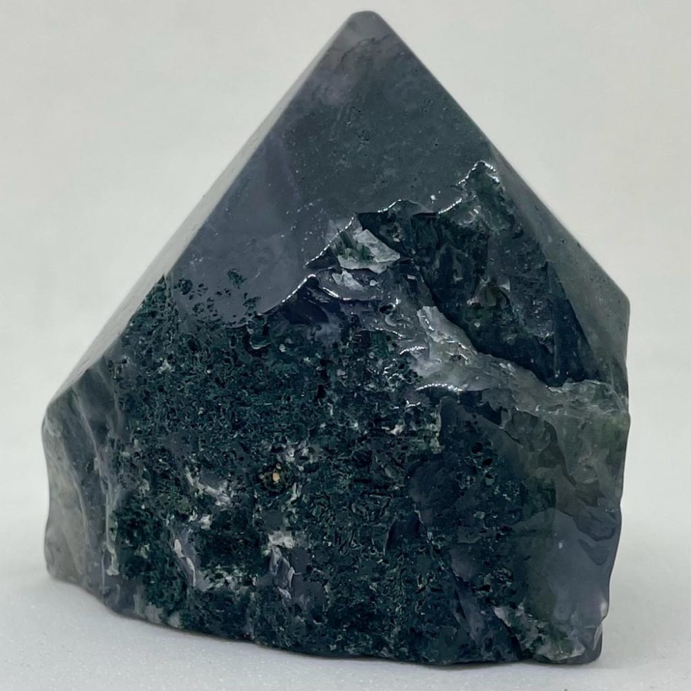 Green Moss Agate Crystal Point