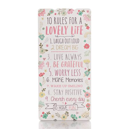 Lovely Life Rules Plaque