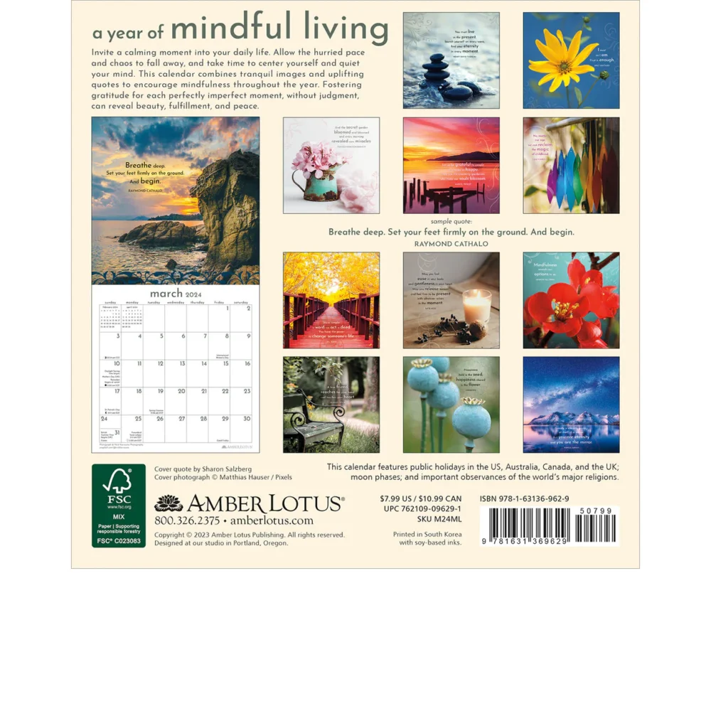 Mindful Living 2024 Mini Calendar - Angel Times