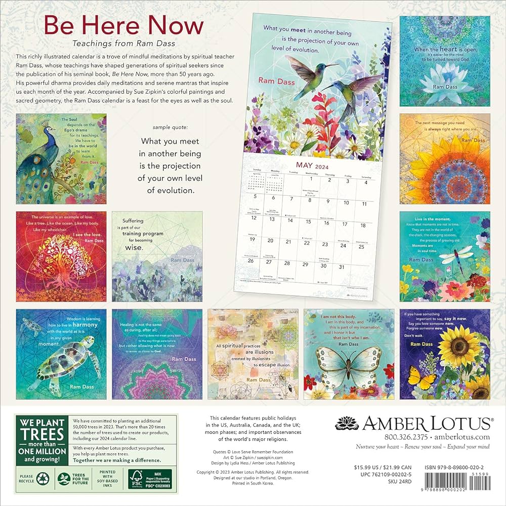 Be Here Now 2024 Wall Calendar - Angel Times