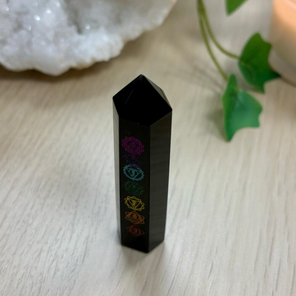 Black Obsidian Chakra Obelisk