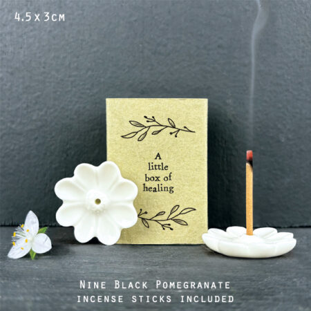 Discover a thoughtful and charming gift for a loved one with the Little Box of Healing Matchbox Incense Set by East of India.