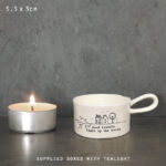 Handled tea light holder-Good Friends