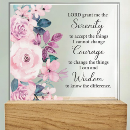 serenity glass plaque