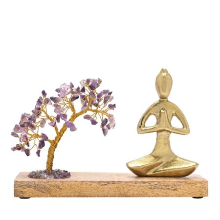 Amethyst Gemstone Tree Yoga Ornament