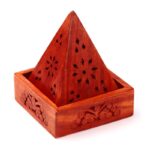 Pyramid Incense Cone Burner with Flowers - Image 4