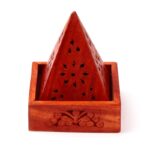 Pyramid Incense Cone Burner with Flowers - Image 2