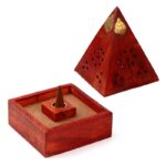 Mango Wood Pyramid Incense Cone Burner - Image 3