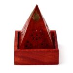 Mango Wood Pyramid Incense Cone Burner - Image 4