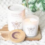 Luna Moth White Sage Crystal Candle