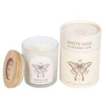 Luna Moth White Sage Crystal Candle - Image 2