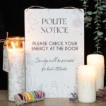 Check Your Energy at the Door Metal Hanging Sign 