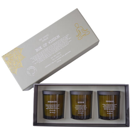 Box of Wisdom Trio Candles With Gemstones